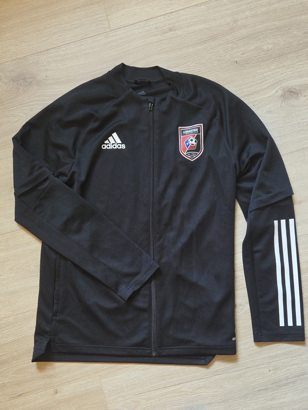 adidas Black Soccer Warm-Up Jacket with Team Crest Size 13 - 14